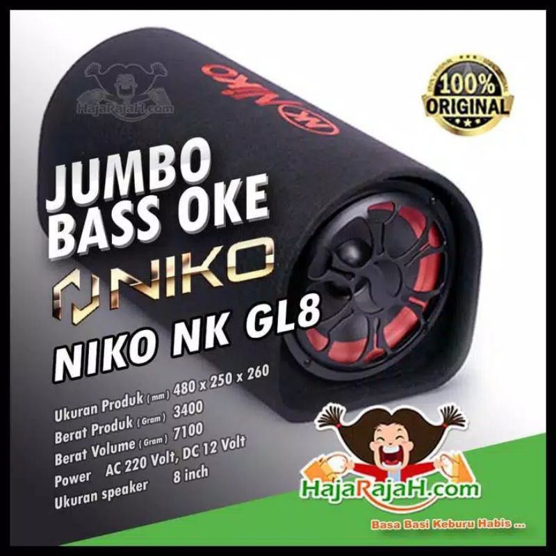 speaker subwoofer niko 8 inch bluetooth