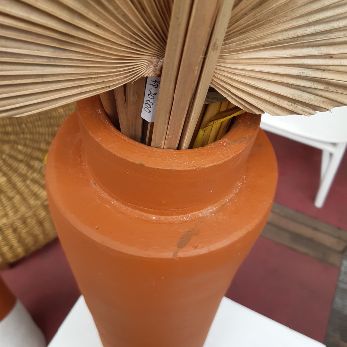 Homedecorbandung_Megaputeri | Barang Antik  | Vas Terakota Tinggi Bulat Antik| Bisa Bayar Ditempat |