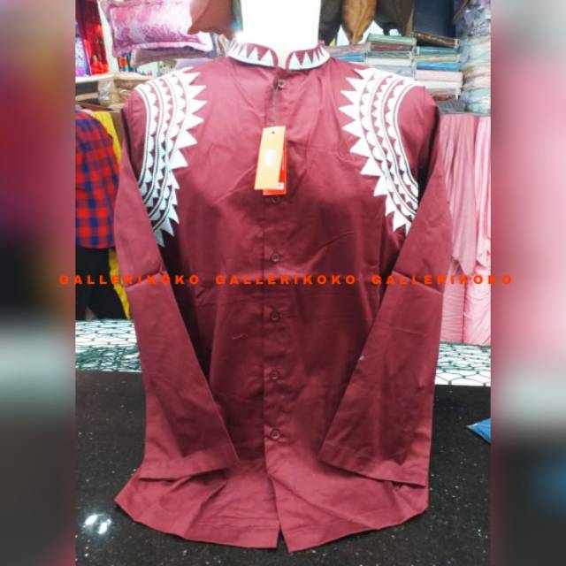 Baju koko preview limited by itang yunasz lengan panjang warna merah hati