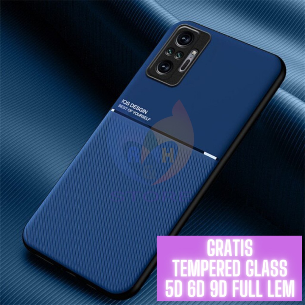 Case Xiaomi Redmi Note 10s Premium Case Magnetic IQS PU Kulit + GRATIS ANTI GORES 5D 6D 9D