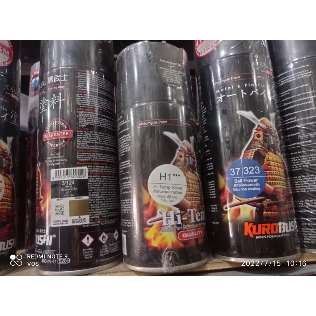 CAT KALENG SEMPROT SAMURAI 400 CC 400ML WARNA BANYAK