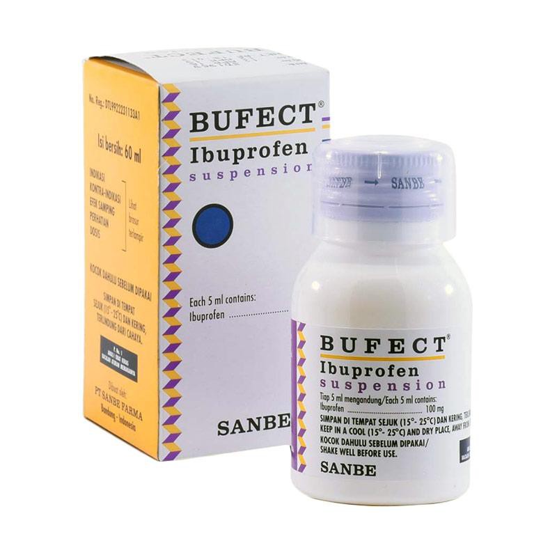 Bufect Ibuprofen Sirup Obat Demam Anak Obat Nyeri Sakit Gigi @ 60mL