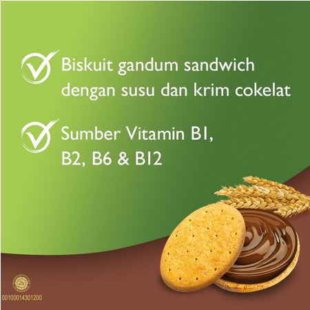 

Roma Sari Gandum Sandwich Susu Cokelat Isi 12 Pack @ 27 g Mayora