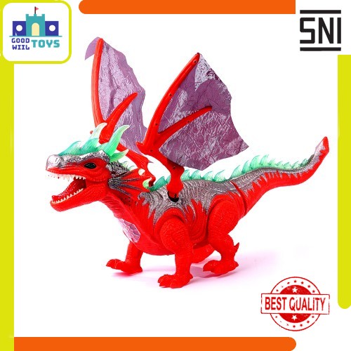 Mainan Dinosaurus Besar Baterai Bersayap Nyala Dragon Fiery Naga 6659