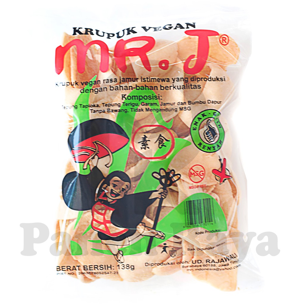 

Krupuk Vegan Mr. J Kerupuk Vegetarian Siap Makan 138gr