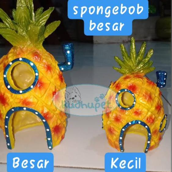 TERKINI Rumah Spongebob besar Mainan Aquarium fiber MURAH