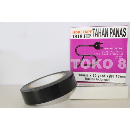 ISOLASI LISTRIK HITAM TAHAN PANAS HOKI TAPE ELEKTRIK DOUBLE TAPE / ISOLASI INSTALASI LISTRIK HITAM