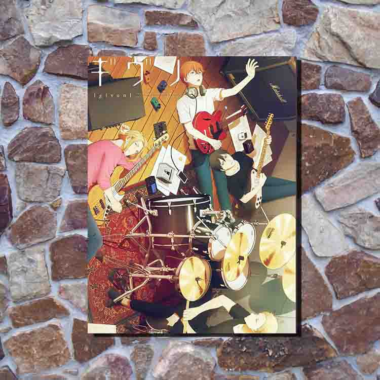 GIVEN Anime Poster Kayu - Pajangan Dekorasi Dinding Rumah