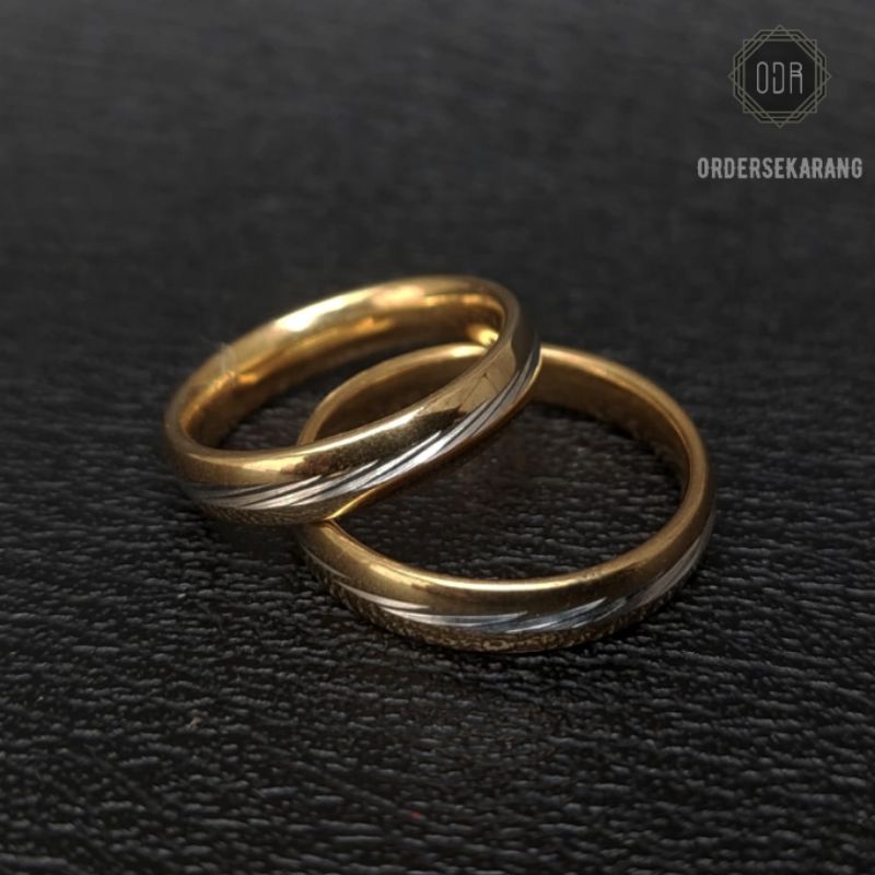 CINCIN COUPLE DIANA AKSESORIS FASHION PRIA WANITA CEWEK COWOK TIDAK LUNTUR TAHAN KARAT WEDDING TUNANGAN PERNIKAHAN SOUVENIR