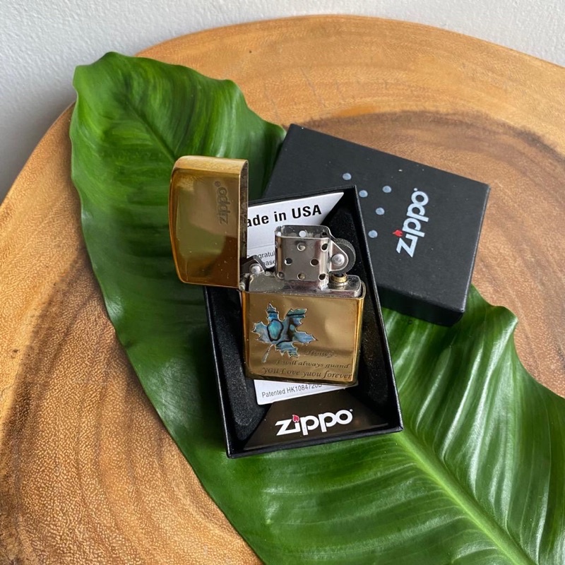 COD- Korek Zippo Gold Premium Daun Maple Korek Api Unik Rolisstore