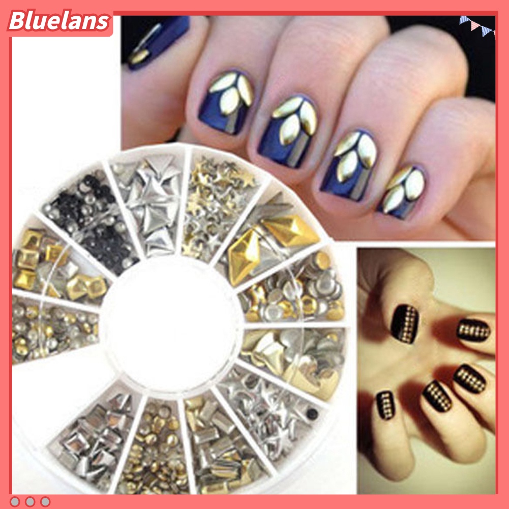 Bluelans Roda Dekorasi Nail Art / Manicure DIY Bentuk Bintang Warna-Warni