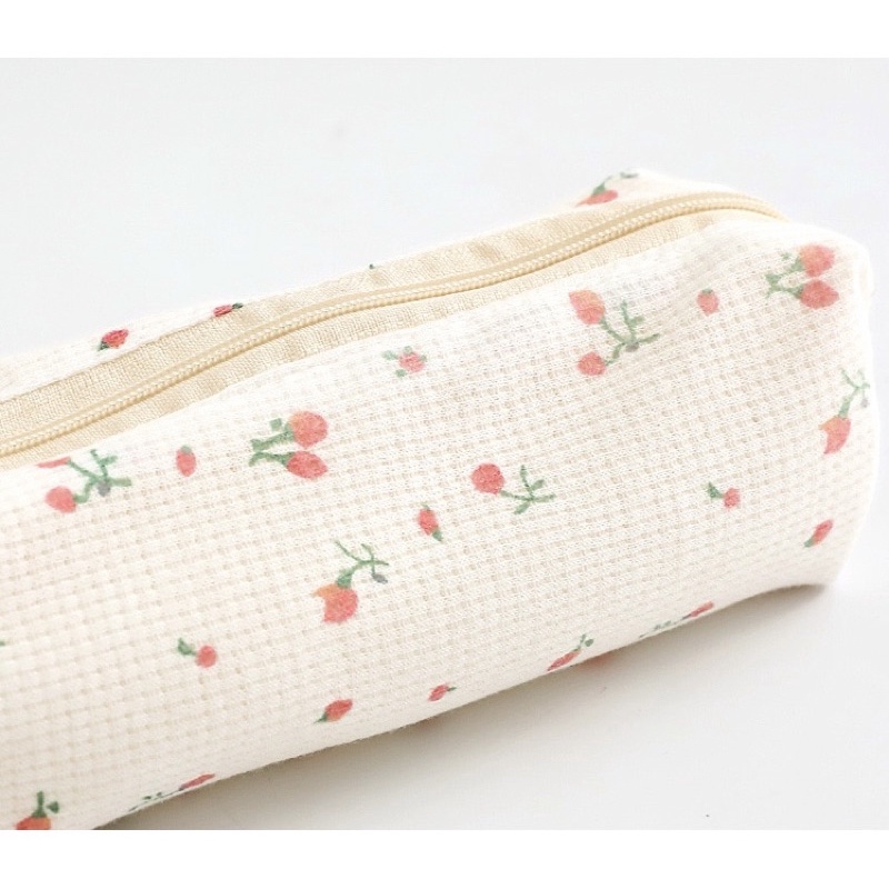 PENCIL CASE VINTAGE / KOTAK PENSIL SIMPLE / TEMPAT PENSIL MOTIF BUNGA