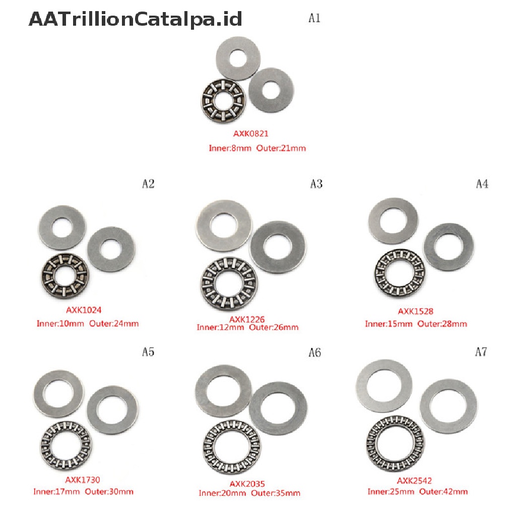 (Aatrillioncatalpa) Axk0821 - Axk2542 Thrust Needle Roller Bearing Dengan Dua Ring