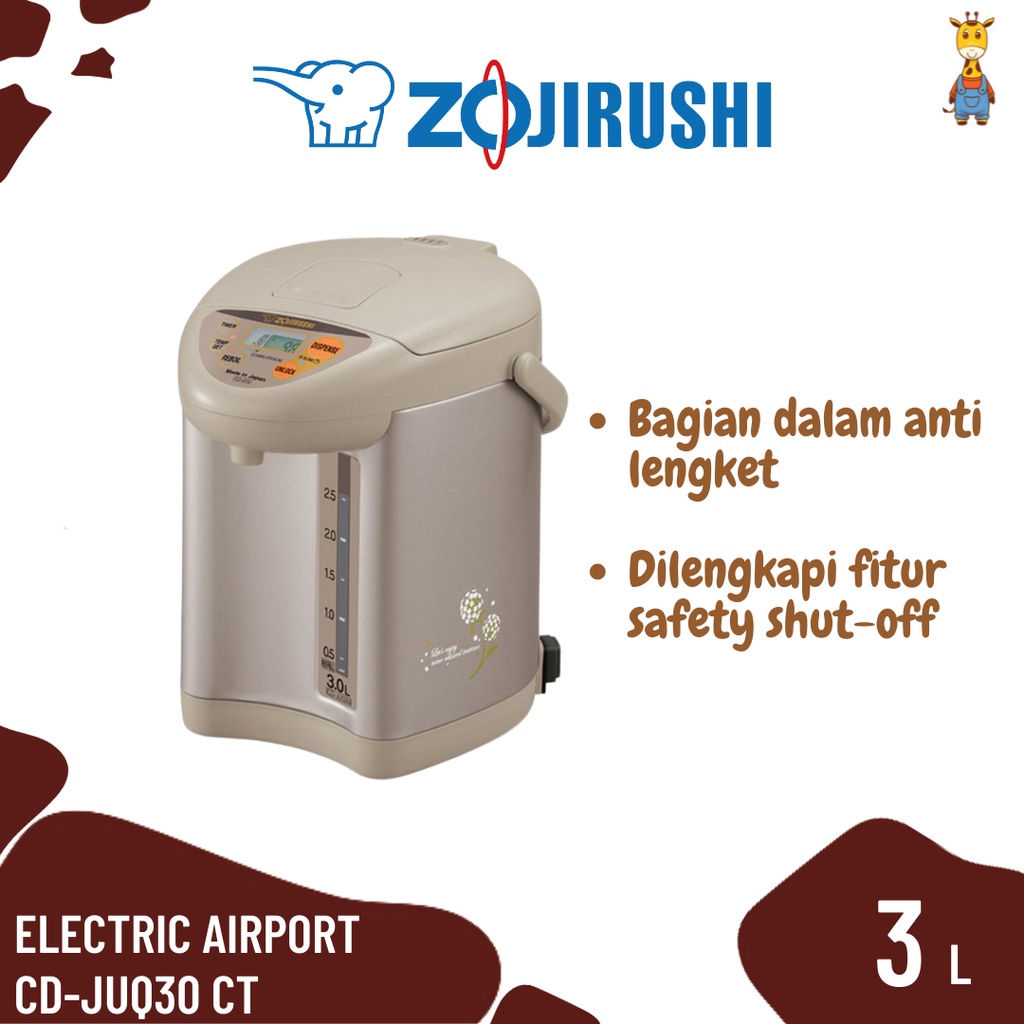 Zojirushi CD JUQ30 CT Electric Airport - Micom Electric Dispensingpot Pemanas Air