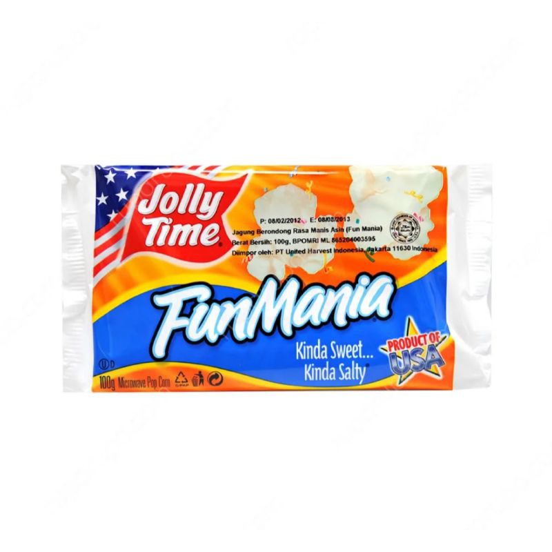 

Jolly Time 100 Gr Popcorn Fun Mania