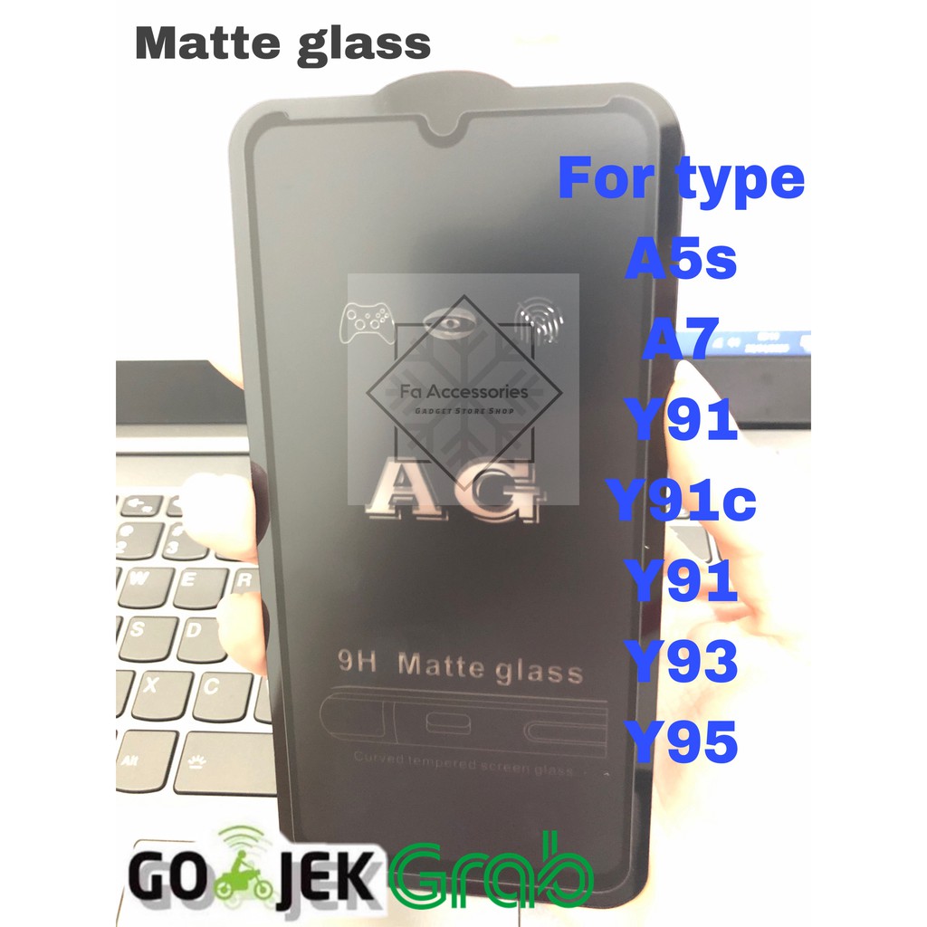 Tempered matte glass a5s a7 y91 y91c y93 y95 anti glear tempered glass matte anti minyak