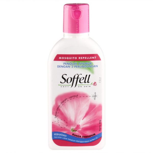 SOFFELL Lotion Wangi Bunga Geranium &amp; Kulit Jeruk 80gr - Krim Penolak Anti Nyamuk Soffel Sofel