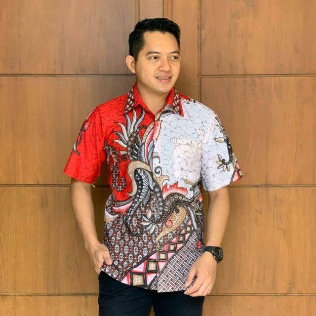 Trend Modis Batik Pria M.l.xl.xxl Lengan Pendek Katun Wayang Adventure