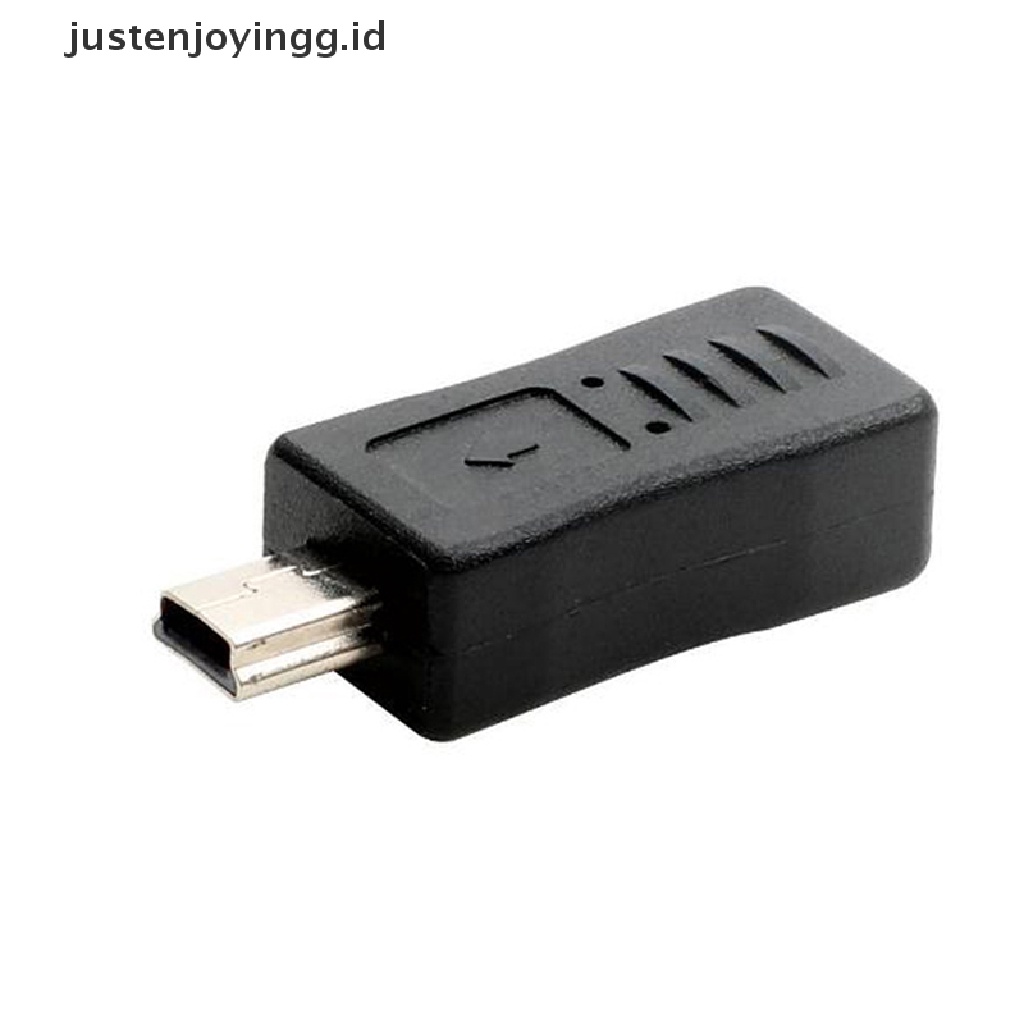 Adaptor Konverter Charger Micro USB Female Ke Mini Male Warna Hitam