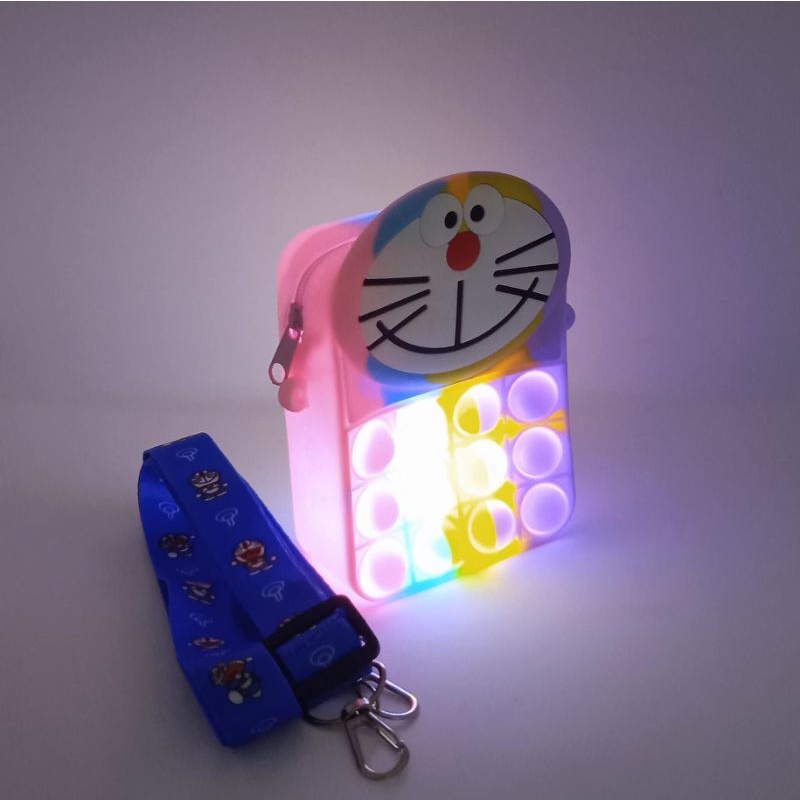 Tas pop it doraemon LED mini