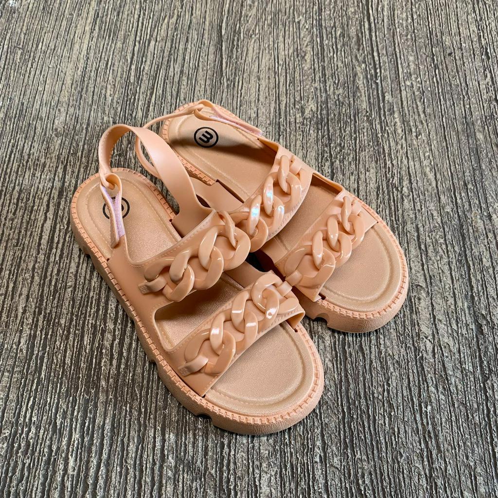 Sandal Wanita Terbaru/Sendal Wedges Tali Jelly Import M-2209-1L/Sendal Karet Korea Kekinian