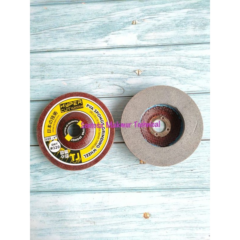 HYPER 4&quot; PVA Polishing Wheel Sponge Spongi Batu Grenda Poles 4 Inchi