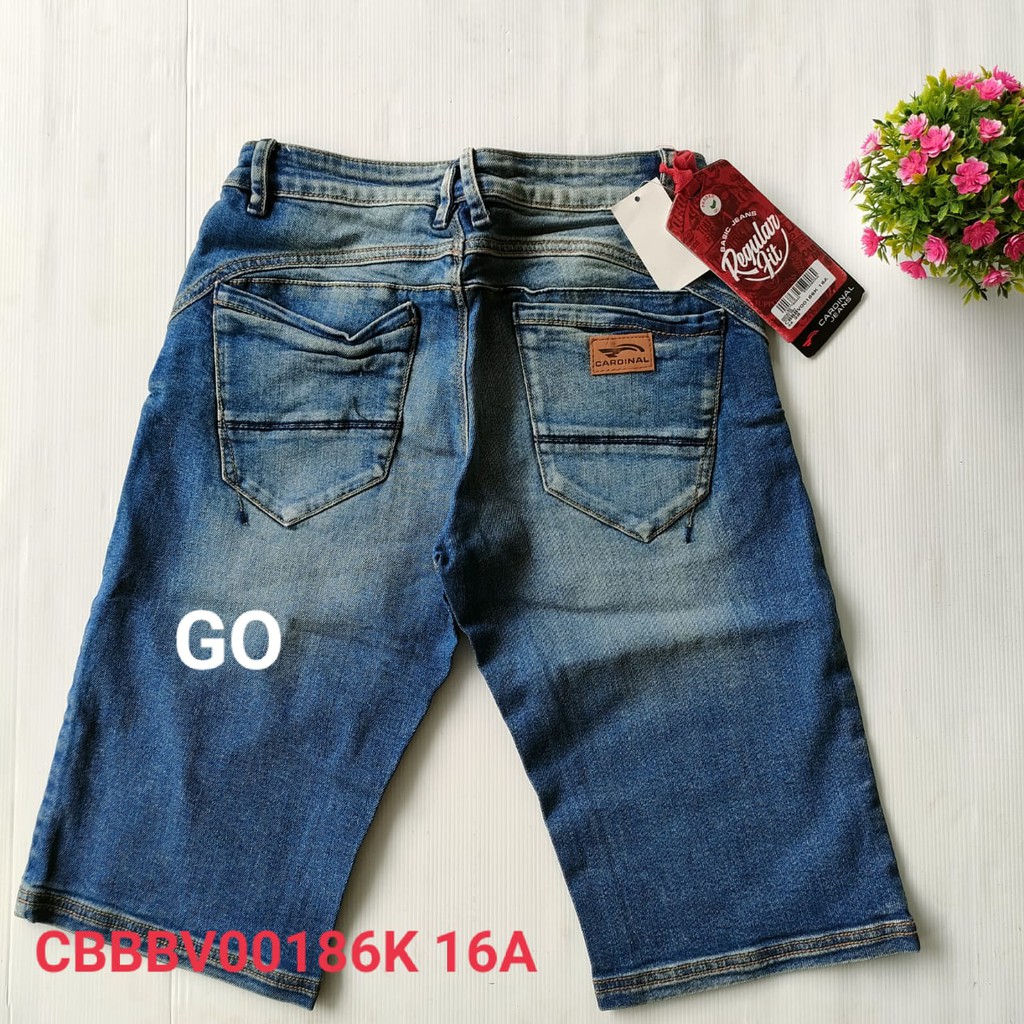 BB 28 CARDINAL CBBBV Celana Pendek Jeans Bermuda Casual Sobek Slimfit Reguler Fit Cowok Dewasa