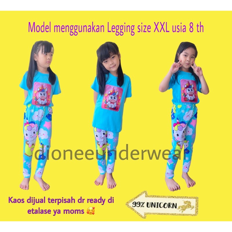 Celana Legging Anak Perempuan Karakter UNICORN 2-12 TH Leging Anak Perempuan Katun Celana Panjang Anak Perempuan XS-XXL