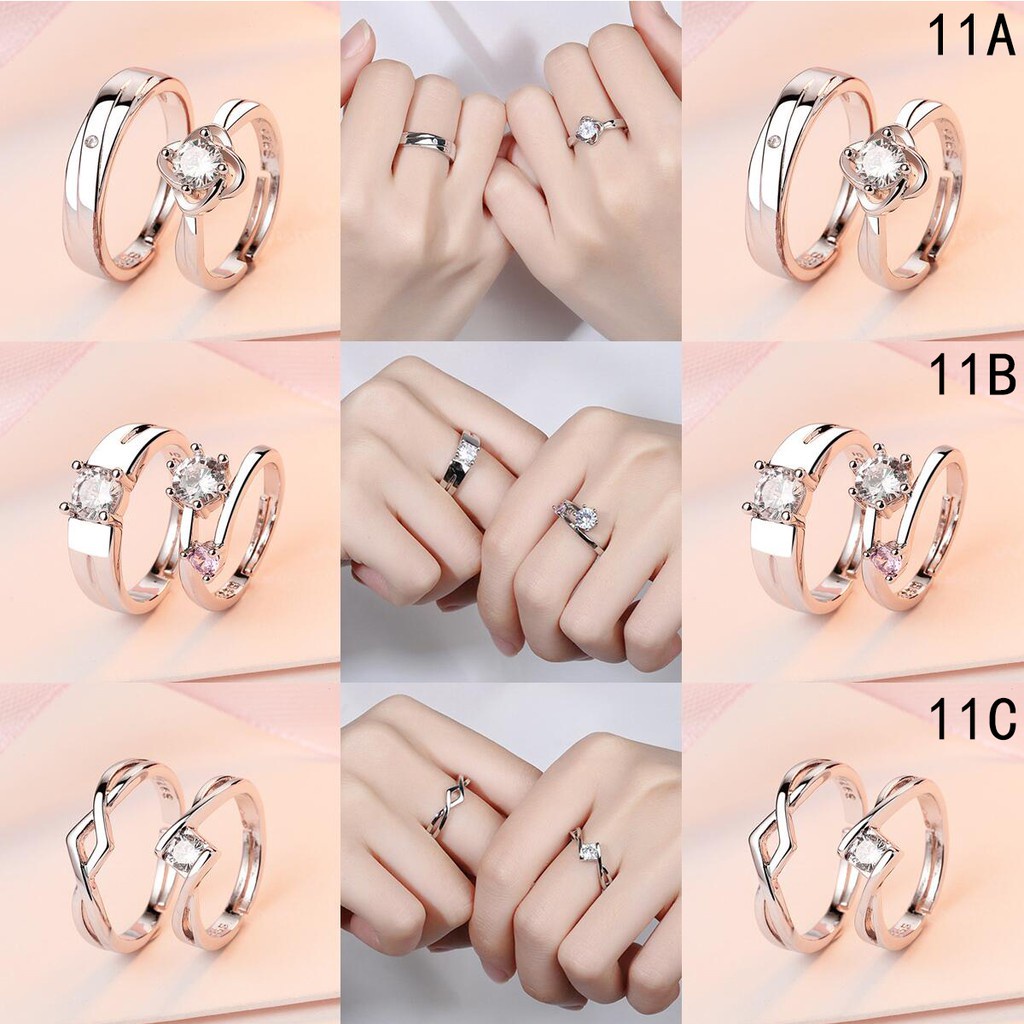 39 Desain Cincin perak Cincin couple silver 925 asli Cincin berlian Cincin yang bisa disesuaikan-11