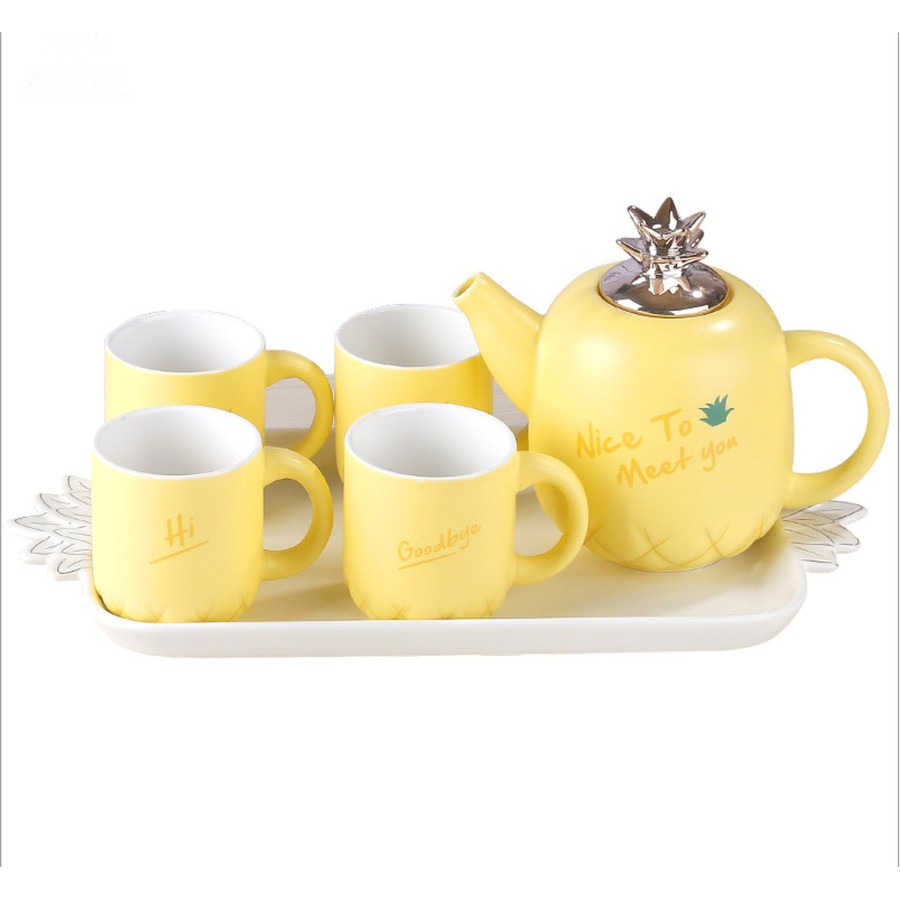 Ceramic Pastel Tea Pot Set / Peralatan Minum Teh Keramik Teko Cangkir / Berkualitas