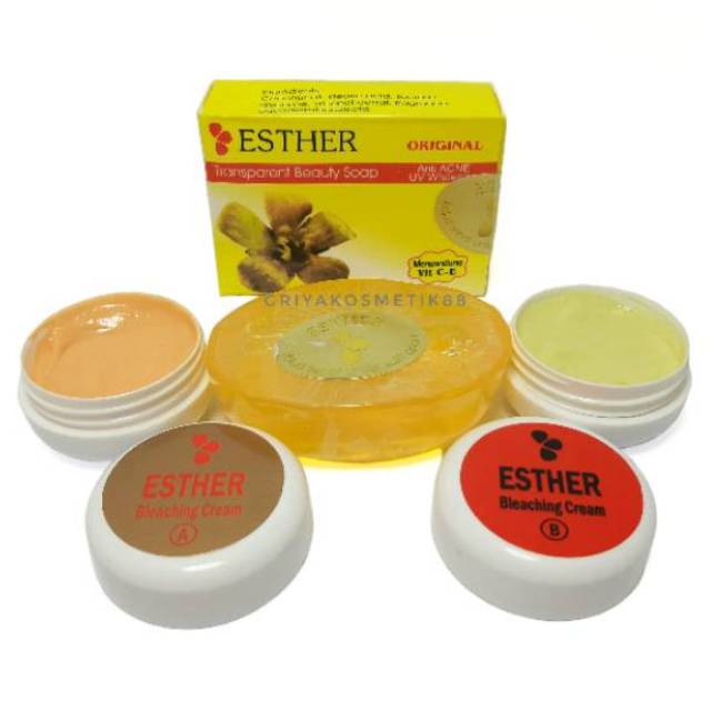 Paket Cream Esther Bleaching AB Pot Putih + Sabun Anti Acne