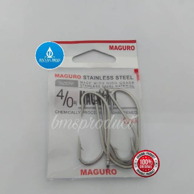 [BISA COD] B030 Mata Kail Pancing Stainless Steel Maguro Mackarel No 4/0 isi6pcs asli original