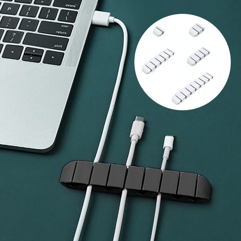 Klip Holder Kabel Flexible Bahan Silikon Untuk Mouse / Headphone / Earphone / Mobil