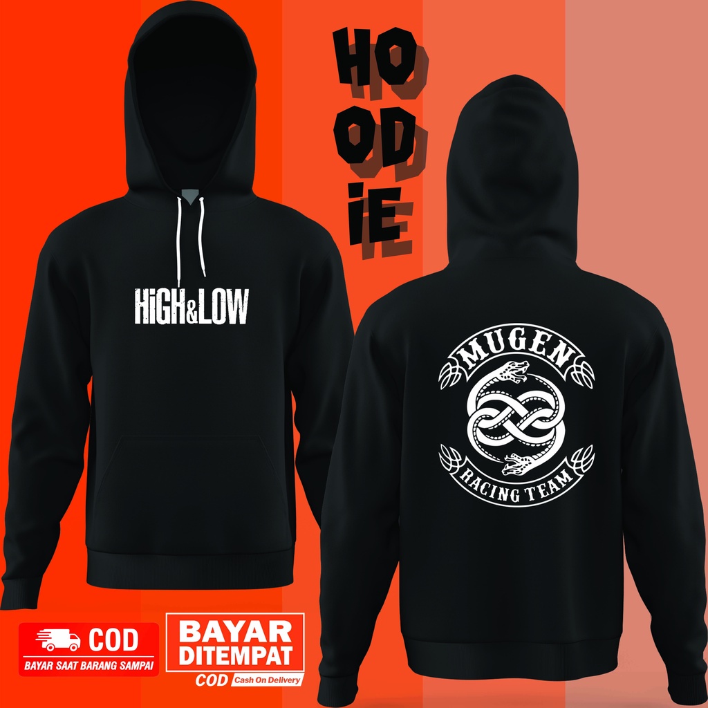 Jaket Hoodie Mugen Hoodie Mugen High&Low Geng Motor Jepang Berkualitas.