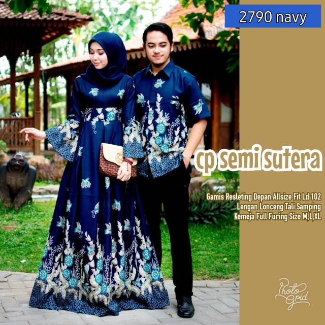 Couple Gamis Batik Semi Sutra
