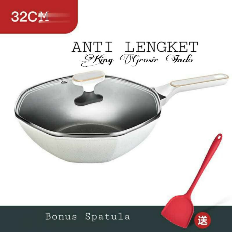 Wajan Teflon Octagonal Anti Lengket 32Cm Untuk Penggorengan / Octagonal Frying Pan / Panci Masak