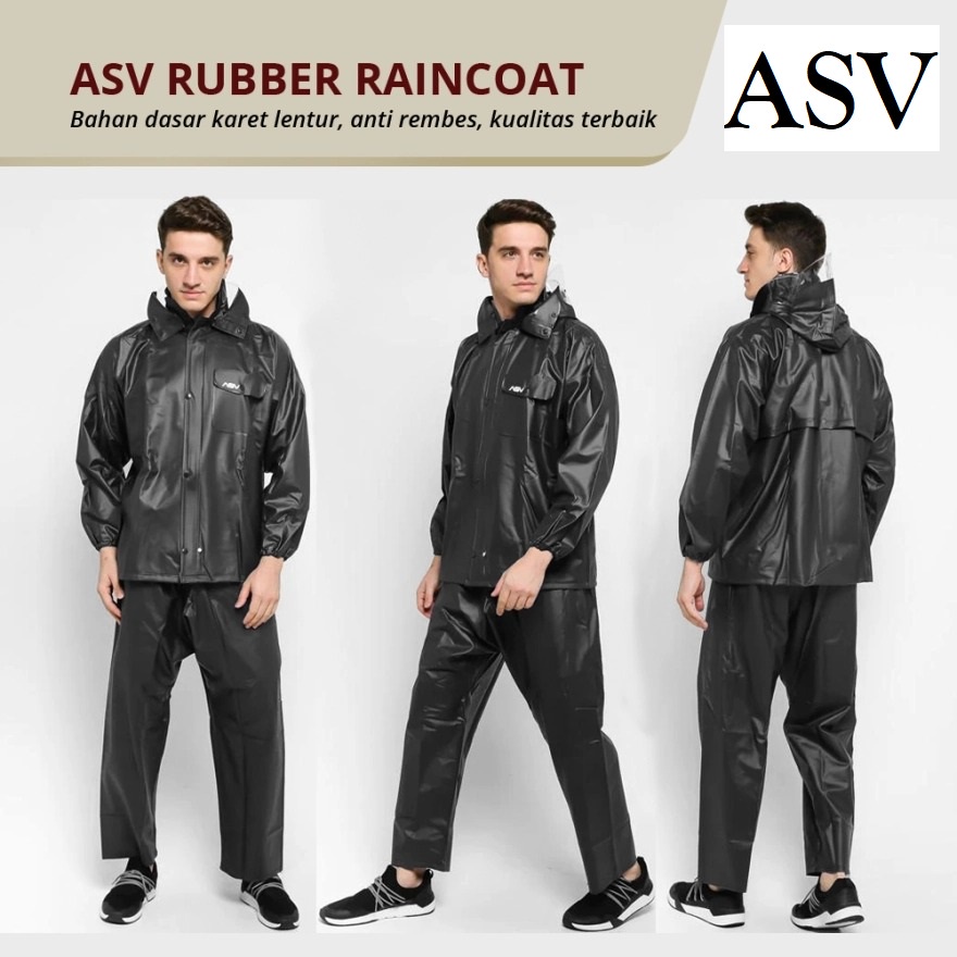 ASV JAS HUJAN DEWASA BLACK / KARET GRADE A ORIGINAL