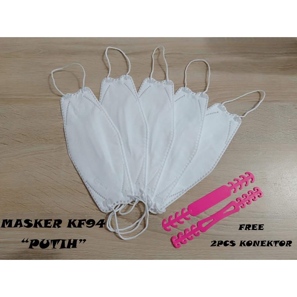 Masker Kf94 Earloop Original Masker KF94 Polos PREMIUM Free Konektor 3ply