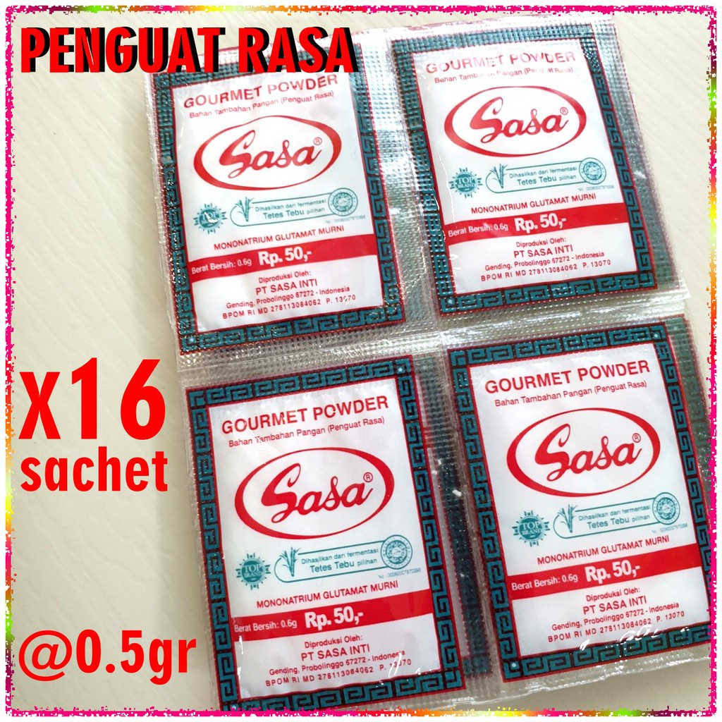 

Sasa Penyedap Penguat Rasa Masakan Dapur isi 16 sachet @0.5gr