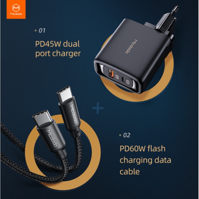 MCDODO CH-8000 Charger USB PD Type C Fast Charge 45W QC 4.0 Lightning