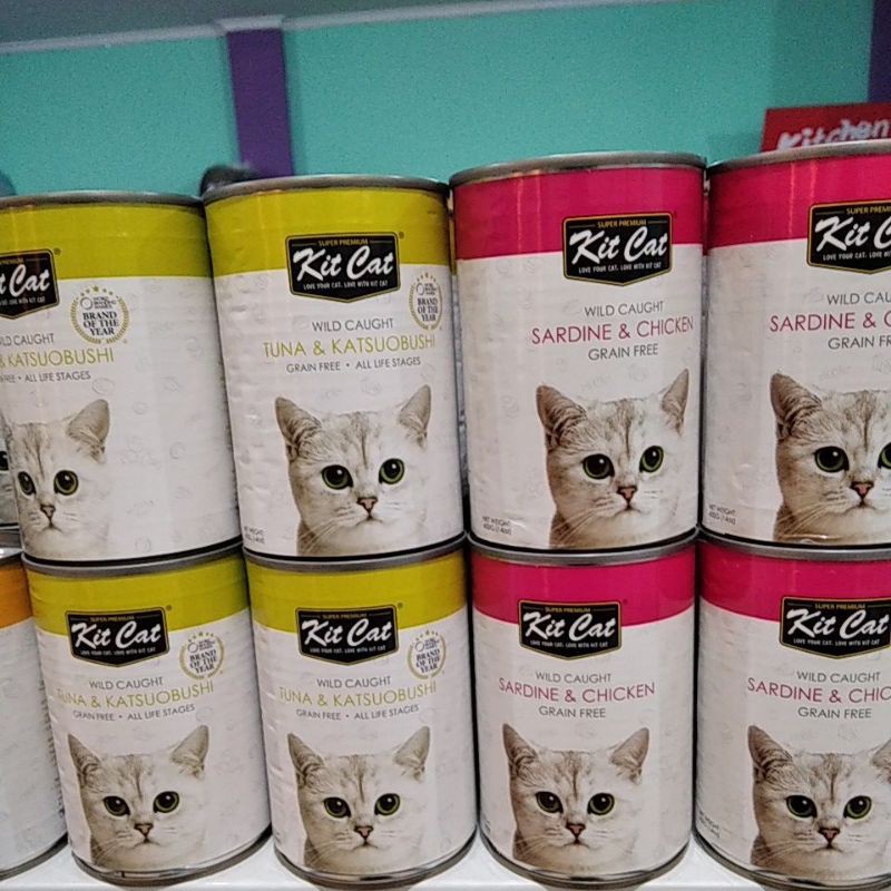 wet food Kit Cat Kaleng 400 gram all Varian makanan kucing