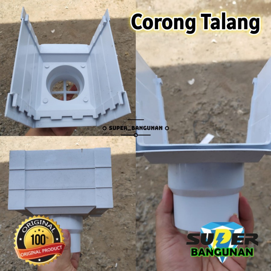 Corong Talang Kotak 4 inch Putih