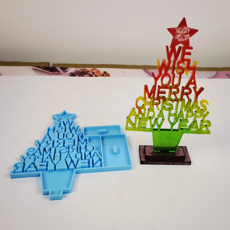 Siy Cetakan Epoksi Bentuk Pohon Natal 3d Bahan Silikon Untuk Kerajinan Tangan Diy