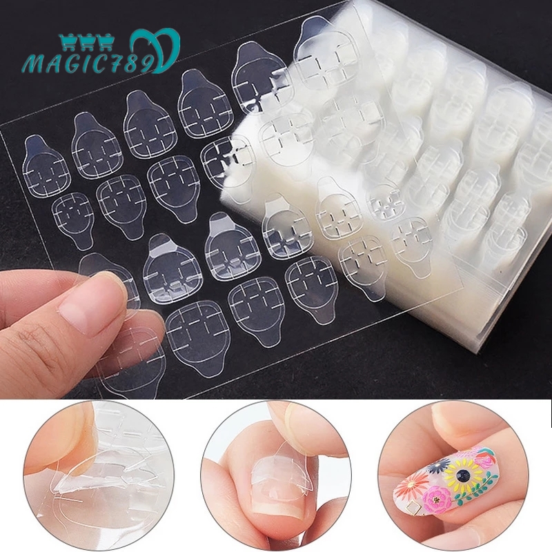 Magic789 24pcs Stiker Tape Perekat Kuku Palsu Diy Untuk Manicure