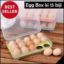 Tempat Telur isi 15 / Box Telur 15 lubang / sekat - Egg Box Kotak Penyimpanan Telur