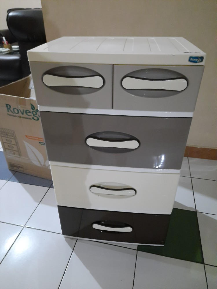 Lemari Plastik Laci 4 Susun / Cabinet Rovega Kharisma Ckh-440