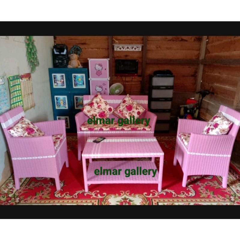 Sofa Tamu Hawai Rotan Sintetis