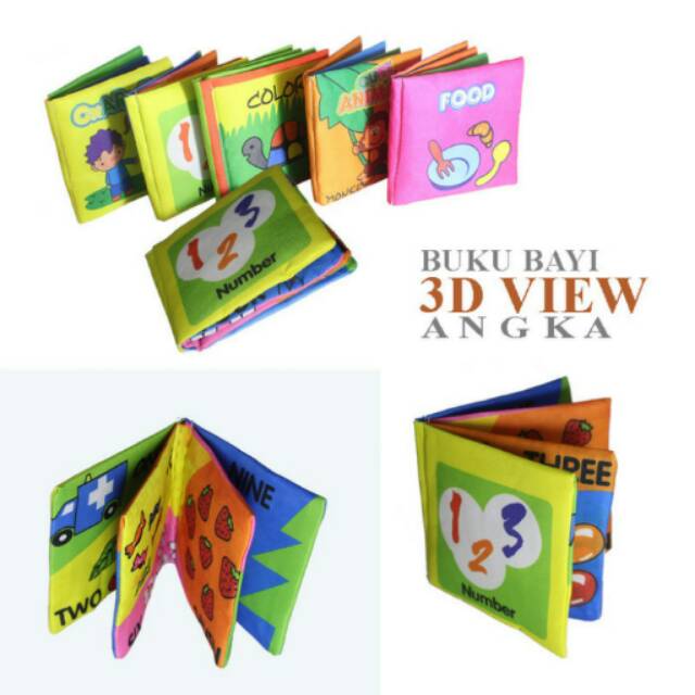 

buku bantal buntal soft book angka warna binatang hewan bentuk shapes character colour food number
