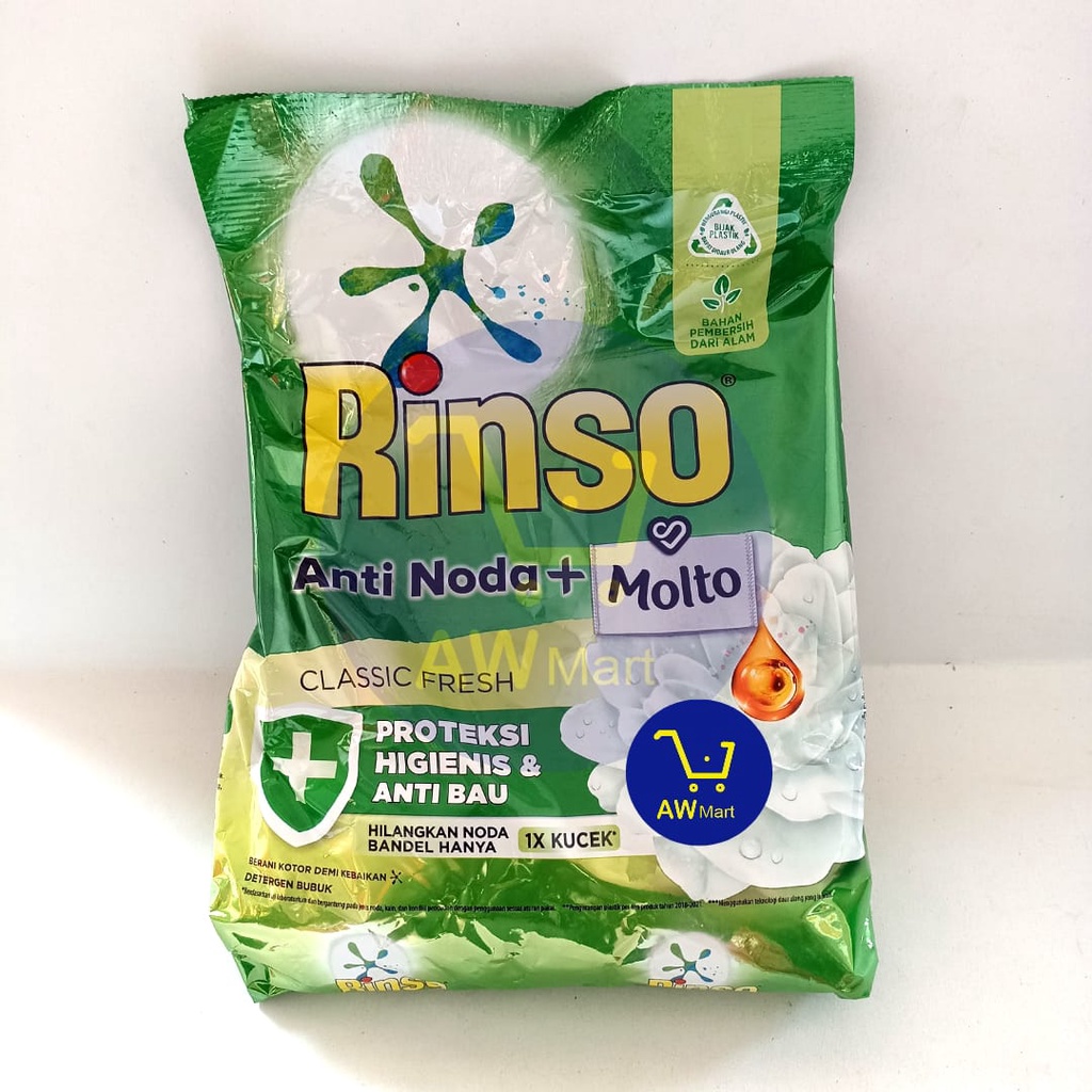 RINSO BUBUK ANTI NODA + MOLTO X 770 GRAM - ROSE FRESH