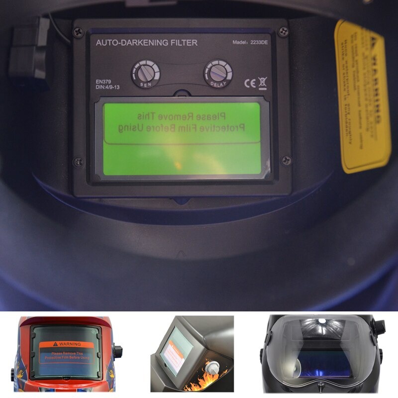 Helm Las Otomatis Auto Darkening Welding Helmet Motif Lightning - HW-013 - 7ROTCCBK Black